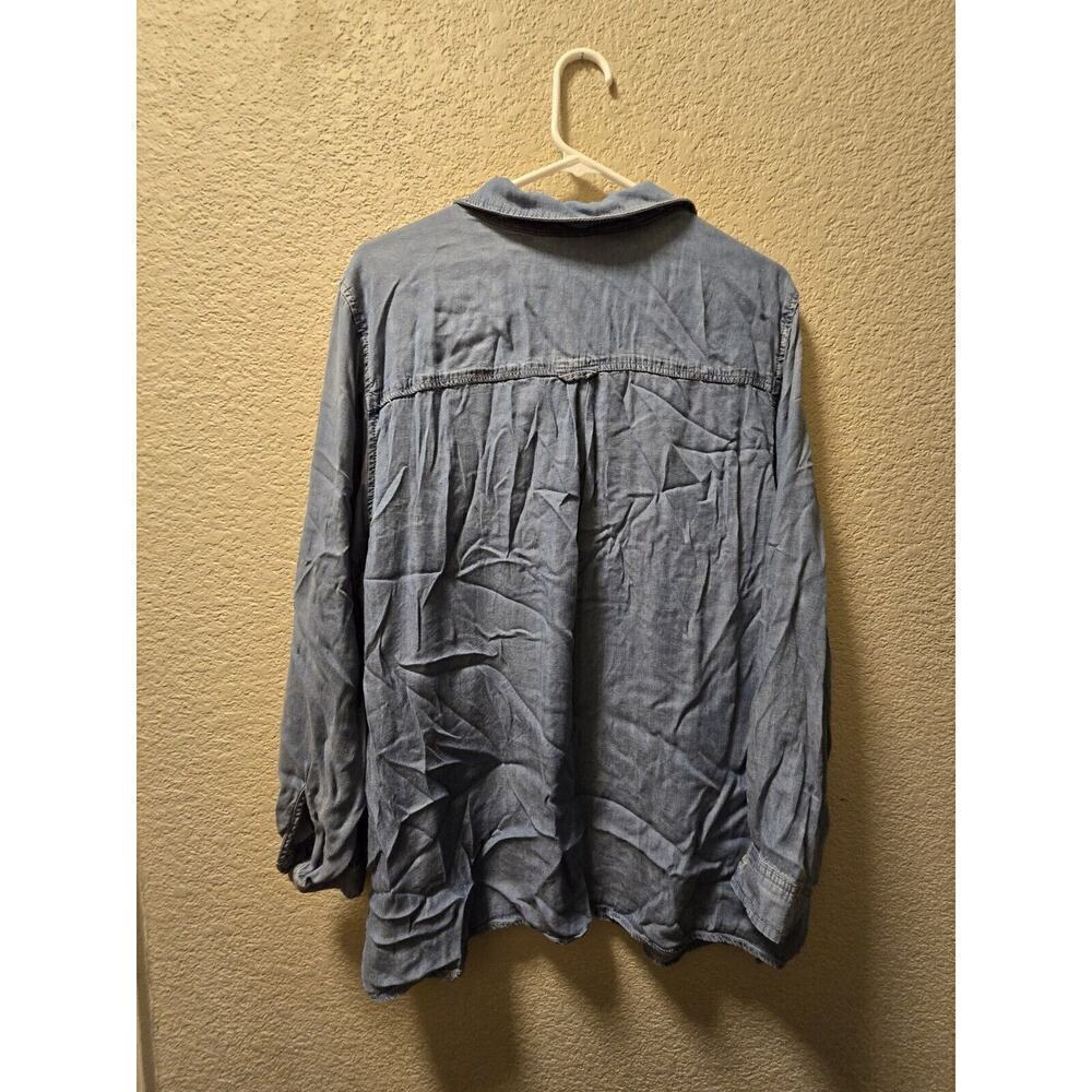 Westport Boho Chambray Blouse Blue Size 3x - Picture 6 of 6